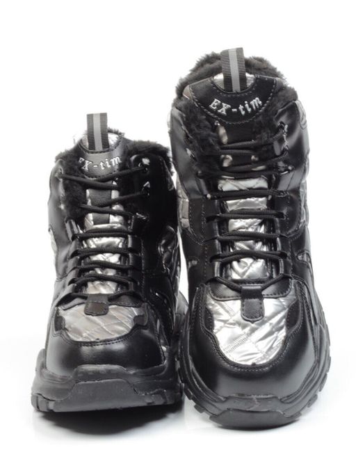 04-8525-4 BLACK Ботинки зимние женские (искусственные материалы) - Фабричный китай фото 11