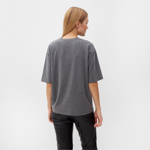 Футболка с кулиской женская MINAKU REGULAR FIT, серая, размер 44