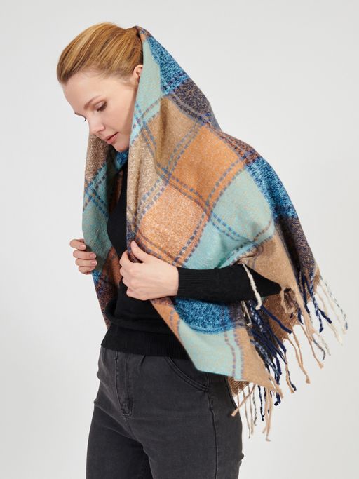 Большой  платок в стиле арт-деко в составе шерсть - Tantino фото 8