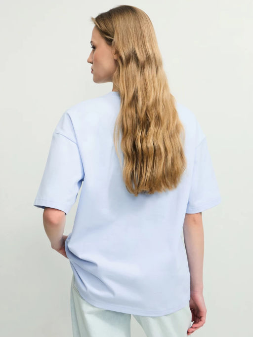 Базовая футболка оверсайз из хлопка / Zarina фото 5
