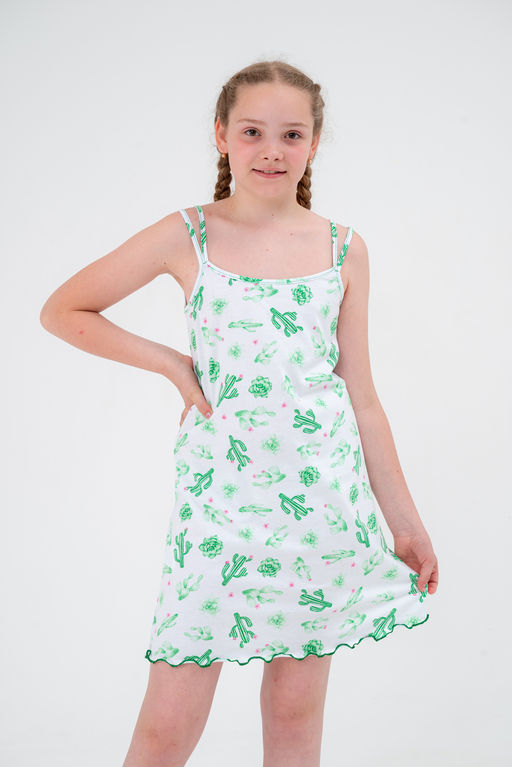Ночная сорочка детская из кулирки Оливия кактус - Амадэль фото 8