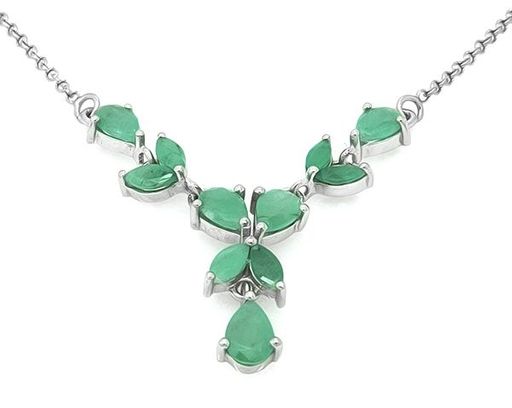 Колье из серебра изумруд, Реймс