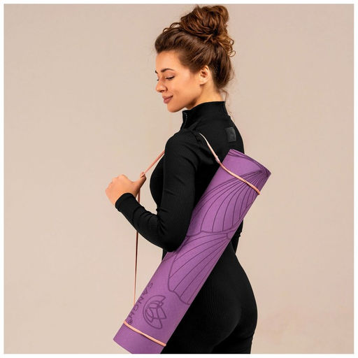 Коврик для йоги Sangh Flowers, 183х61х0,6 см, цвет фиолетовый  фото 4