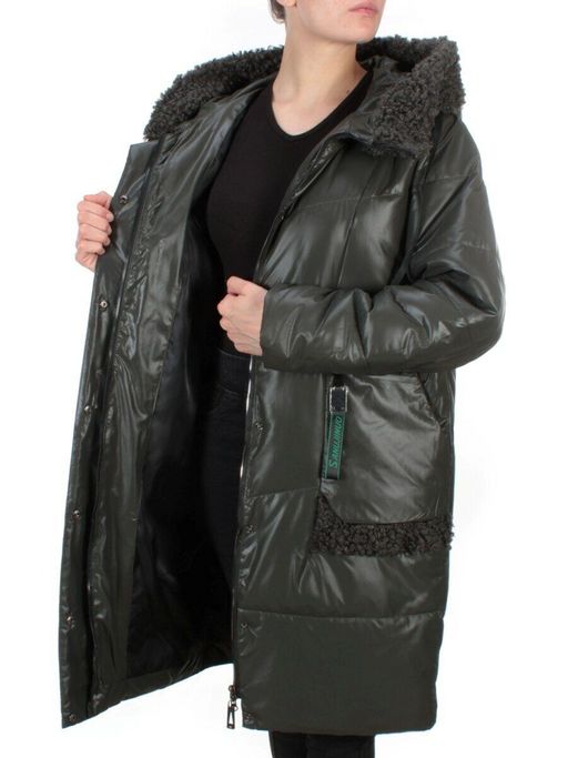 21-985 DARK GREEN Пальто зимнее женское AIKESDFRS (200 гр. холлофайбера) - Fashion фото 9