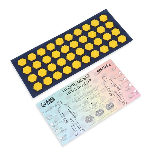 Ипликатор-коврик, основа спанбонд, 40 модулей, 14 32 см, цвет тёмно-синий/жёлтый - Onlitop фото 2