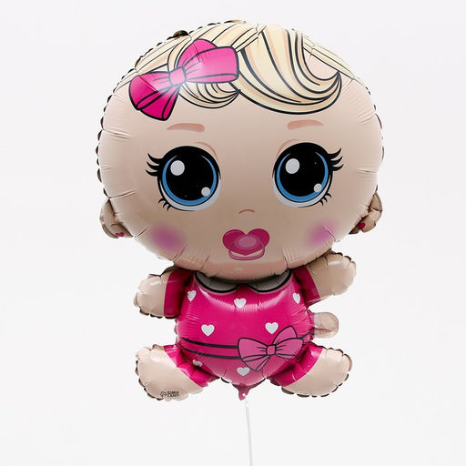 Цена за 2 шт. Воздушный шар фольгированный 27" «Малышка», фигура, с подложкой