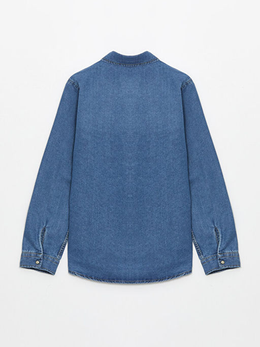 Basic Uzun Kollu Erkek ?ocuk Jean G?mlek - Waikiki фото 2