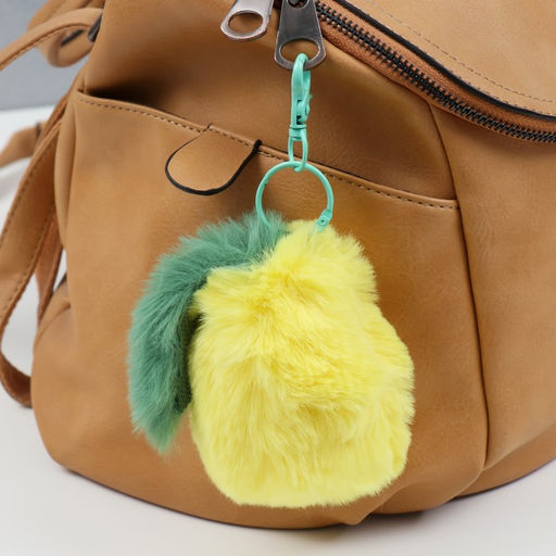 Пушистик на кольце с карабином Груша жёлтая 5,5х8х11,6 см - Simaland фото 2