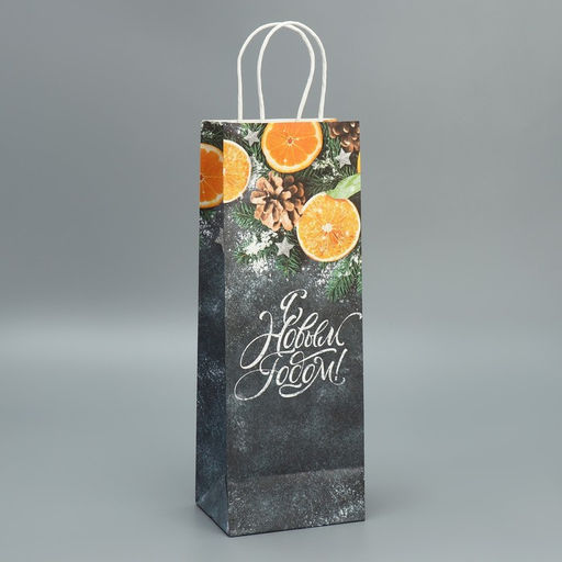 Цена за 20 шт. Пакет под бутылку Мандарины, 13 x 36 x 10 см - Доступные радости фото 3