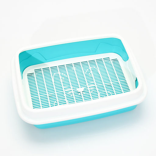 Туалет с бортом и сеткой, 45×34×15 см, белый, бирюзовый