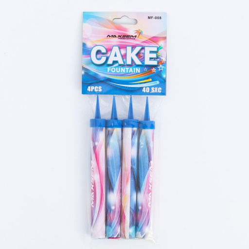 Свечи фонтаны в торт «Цветные искры», 4 шт., 10 см, горение 30 сек.