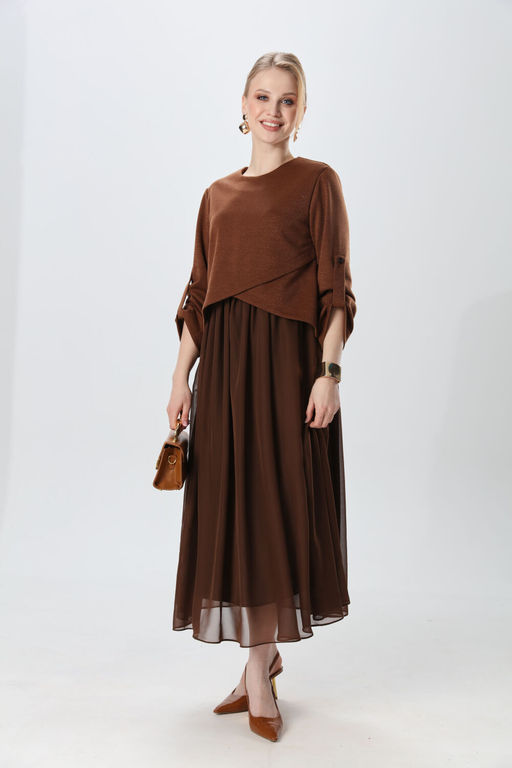 Платье NIKVA н740-25 кофе с молоком  фото 5