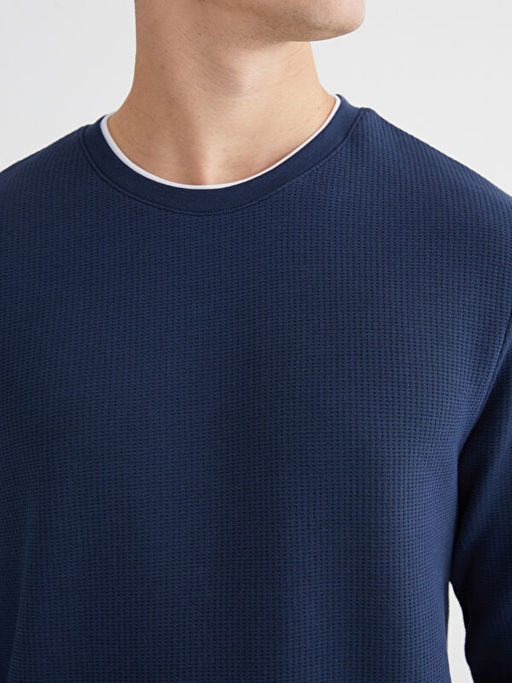 Bisiklet Yaka Uzun Kollu Erkek Ti??rt