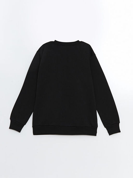 Bisiklet Yaka Uzun Kollu Bask?l? K?z ?ocuk Sweatshirt - Waikiki фото 2