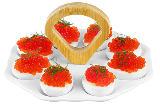 Тарелка д/фарш. яиц 21*21*10,5 см ХВ + 2 дер. ручки - Elan gallery фото 18