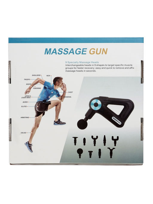 Массажёр для тела LEM-11, перкуссионный, 9 насадок, 9 режимов, чёрный