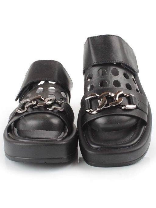 08-PEAG16-2 BLACK Босоножки женские (натуральная кожа)