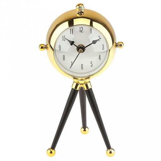 Часы настольные интерьерные "Водолаз" 10х6,5х20,5см, мягкий ход, циферблат белый; цифры арабские, черный; выпуколе стекло, на ножках металл, корпус платик, золотой; в коробке (Китай)
