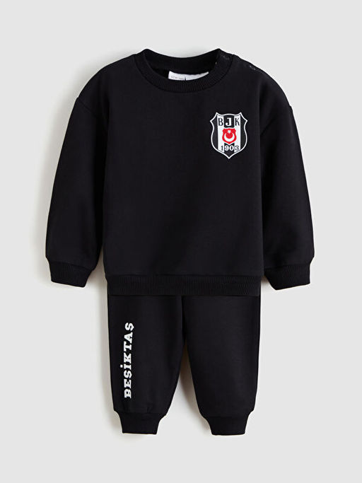 Bisiklet Yaka Be?ikta? Bask?l? Erkek Bebek E?ofman Tak?m