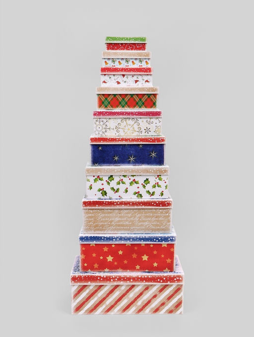 Коробки подарочные новогодние набор 10 в 1 «Сказочного Нового года», 30×19×11.5 - 12×6.5×4 см
