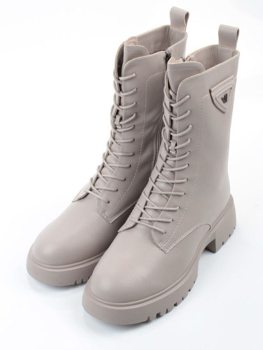 04-PAM366-3Z GRAY Ботинки зимние женские (натуральная кожа, 100% шерсть)