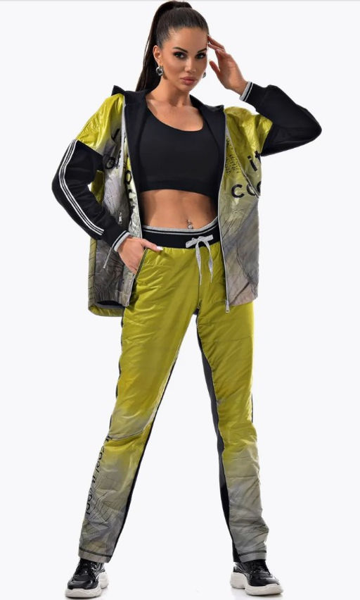 Толстовка из футера комбинированного с принтованной плащевой тканью - А+б коллекция фото 53