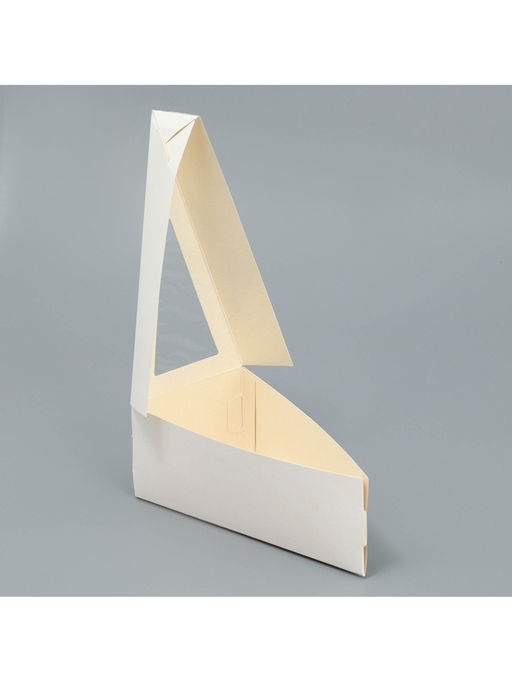 Цена за 10 шт. Коробка для торта с окном, кондитерская упаковка «Белая» 16 х 6 х 8 см