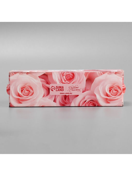 Цена за 5 шт. Коробка для макарун, кондитерская упаковка «Love you», розовые розы, 18 х 5.5 х 5.5 см