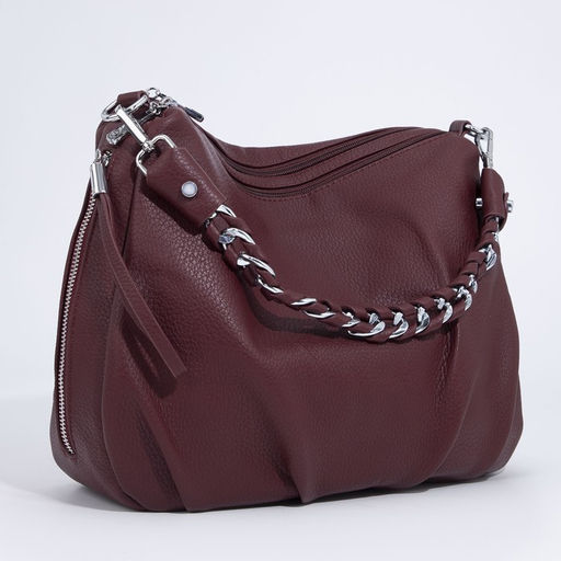 Сумка-мешок на молнии, цвет бордовый - Simaland фото 3