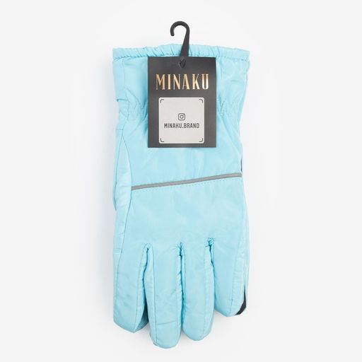 Перчатки женские MINAKU: Hello, winter!, с утеплителем, голубые, размер 24 см