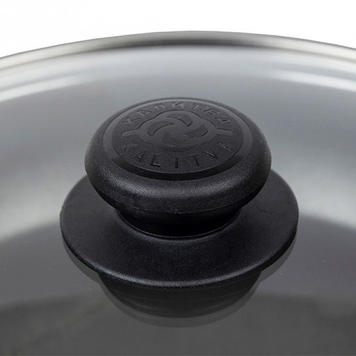 "Атлас" Сотейник с антипригарным покрытием д26см, h7см, s1,5мм, стеклянная крышка, 2 бакелитовые ручки (Россия)