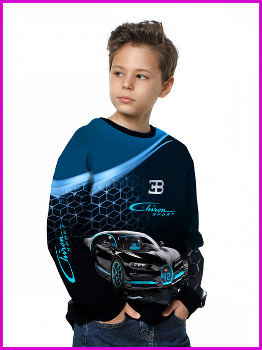 Свитшот "Bugatti Chiron",бирюзовый