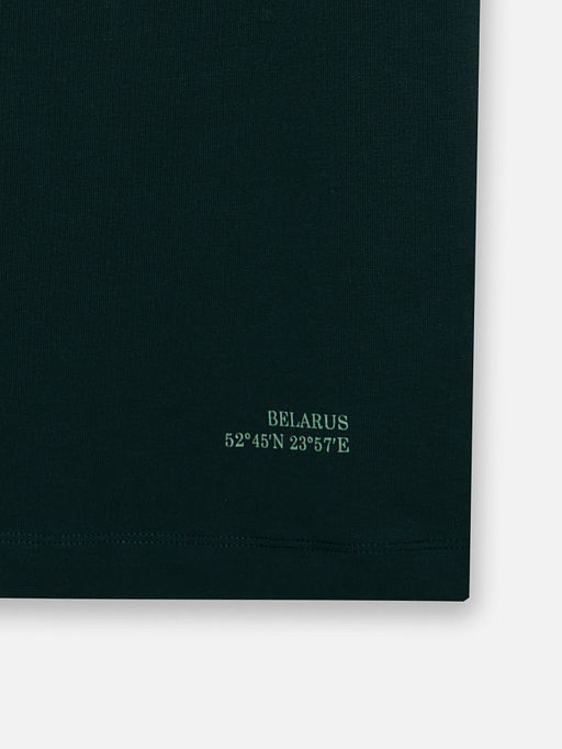 Футболка мужская зеленая с принтом зубров и надписью Беловежская пуща. Национальный парк - Mark formelle фото 7