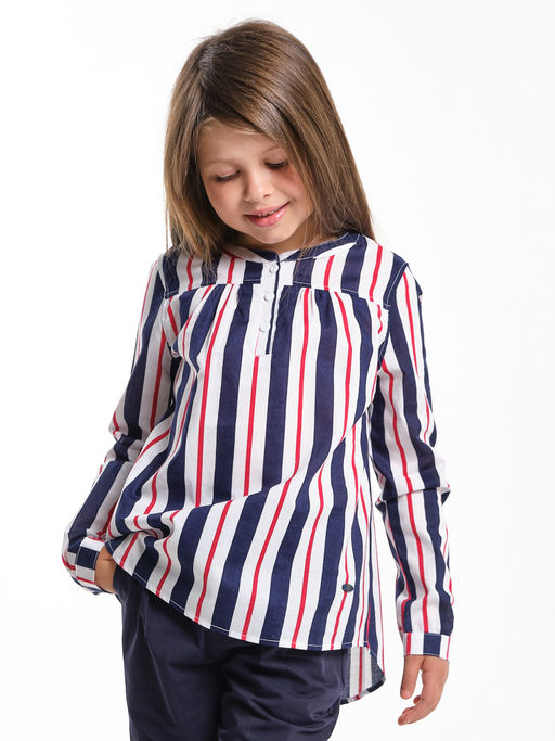 Блузка нарядная в полоску UD 4786 синий/красный - Mini maxi фото 7
