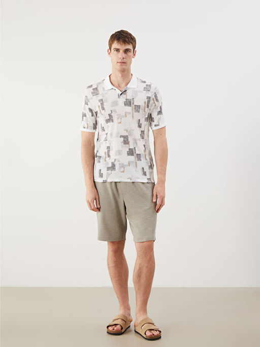 Polo Yaka Desenli Pike Erkek Ti??rt