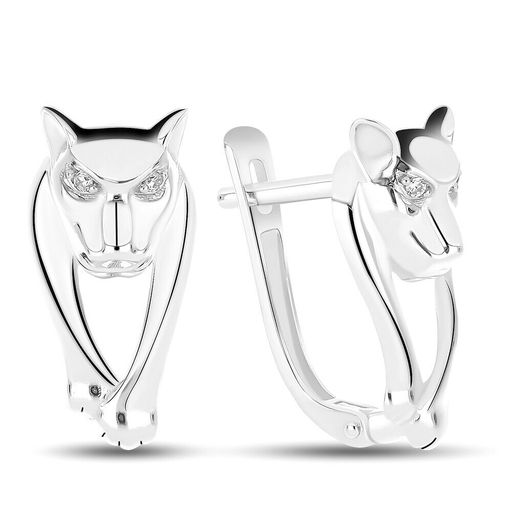 Серьги, куб.циркон., Лев2