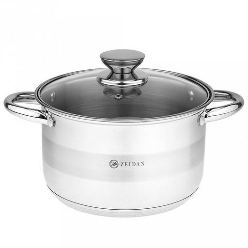 Zeidan Vienna Кастрюля из нержавеющей стали 4л, д20см, стеклянная крышка, ручки на корпусе и крышке металлические, комбинированная полировка снаружи, матовая полировка внутри, 5-ти степовое капсулированное индукционное дно, подарочная упаковка ( - Домашняя мода фото 2