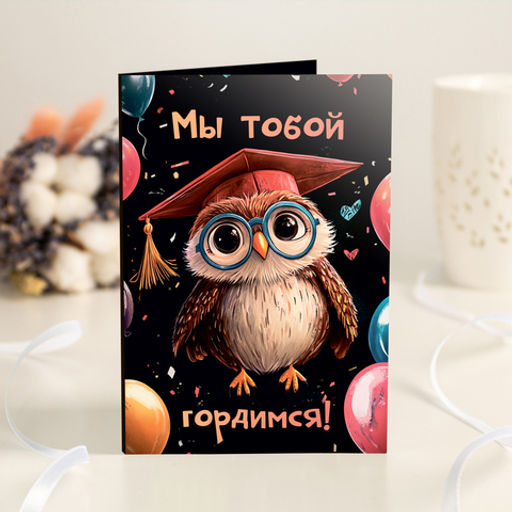 Открытка 4 шоколадки Мы тобой гордимся (сова) - 8 чудо фото 2