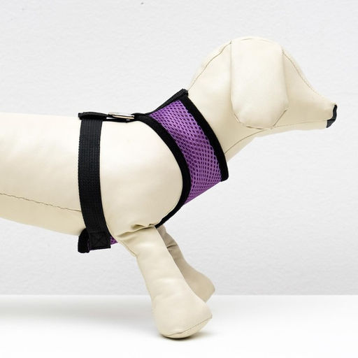 Шлейка мягкая из неопрена, размер L, ОШ 39 см, ОГ 36-46 см, фиолетовая - Пижон фото 3