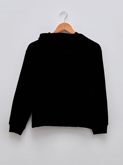 Kap??onlu Bask?l? Uzun Kollu K?z ?ocuk Sweatshirt - Waikiki фото 2