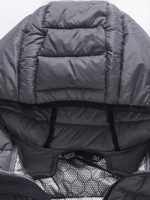 Куртка мужская гибридная стёганая с капюшоном с графеновой подкладкой темно-серого цвета 9621_1TC