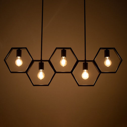 Светильник BayerLux «Соты» 5хE27 40 Вт черный 100×4×100 см