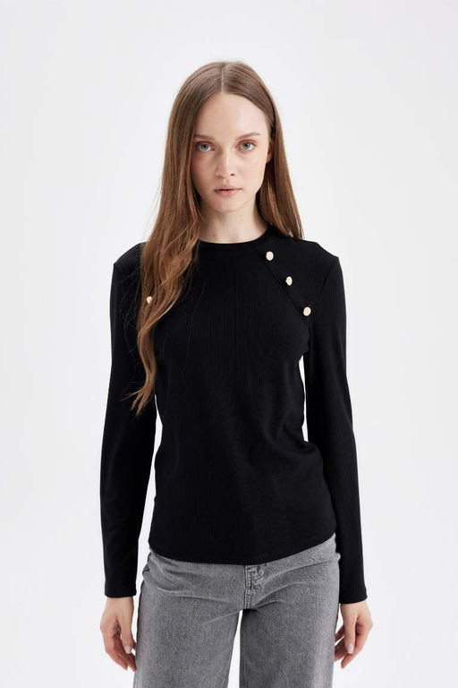 Туника-футболка с длинными рукавами - Defacto фото 4