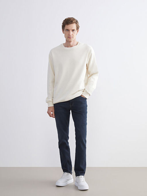 Bisiklet Yaka Erkek Sweatshirt