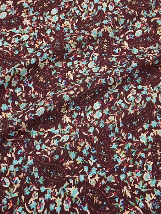 Штапель Премиум (Digital) Энжела цв.вишневый, ш.1.45м, вискоза-100%, 120гр/м.кв - Купава фото 15