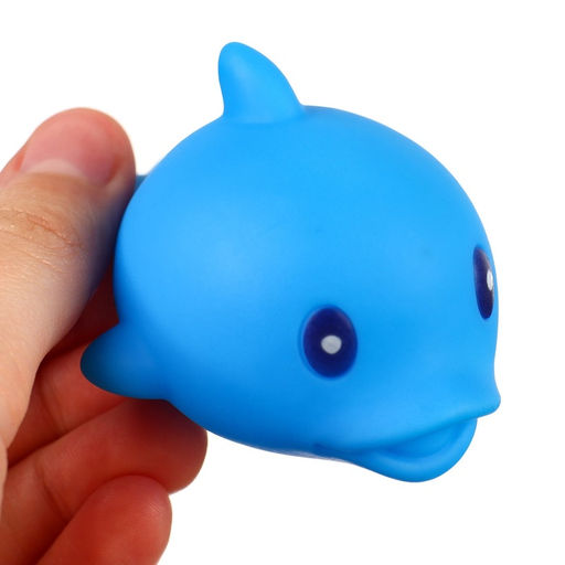 Набор резиновых игрушек для ванны Крошка Я «Поймай дельфина», с пищалкой, сачок в комплекте, 6 шт.