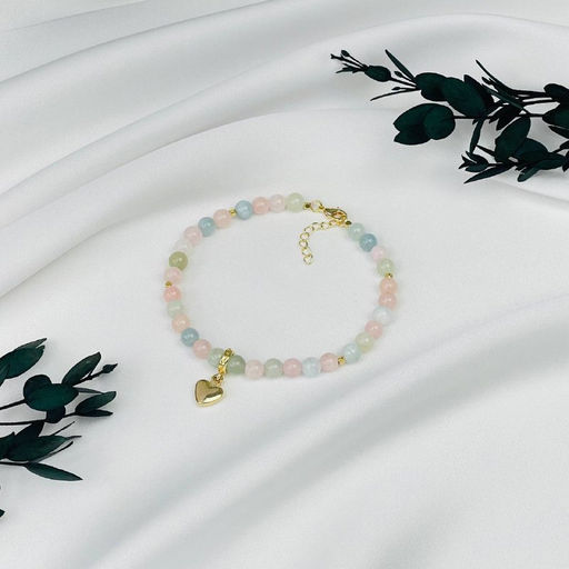 Анклет браслет на ногу из Берилла микс 21 см +