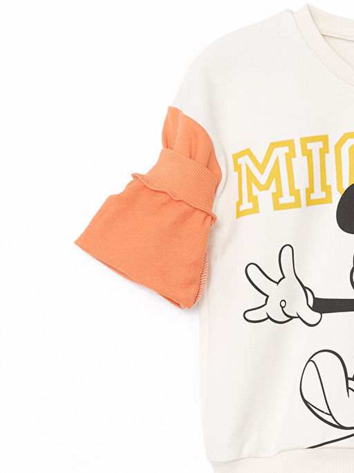 Bisiklet Yaka Uzun Kollu Mickey Mouse Bask?l? Erkek Bebek Sweatshirt - Waikiki фото 2