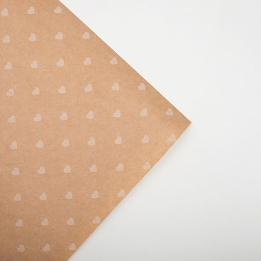 Цена за 10 шт. Бумага упаковочная крафтовая «Сердца», 50 х 70 см
