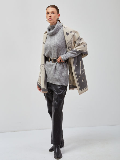 В составе шерсть и кашемир! теплый двусторонний палантин - Tantino фото 6